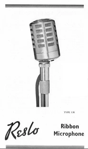 1960s Reslo URH HiZ High Impedance RV Ribbon Microphone