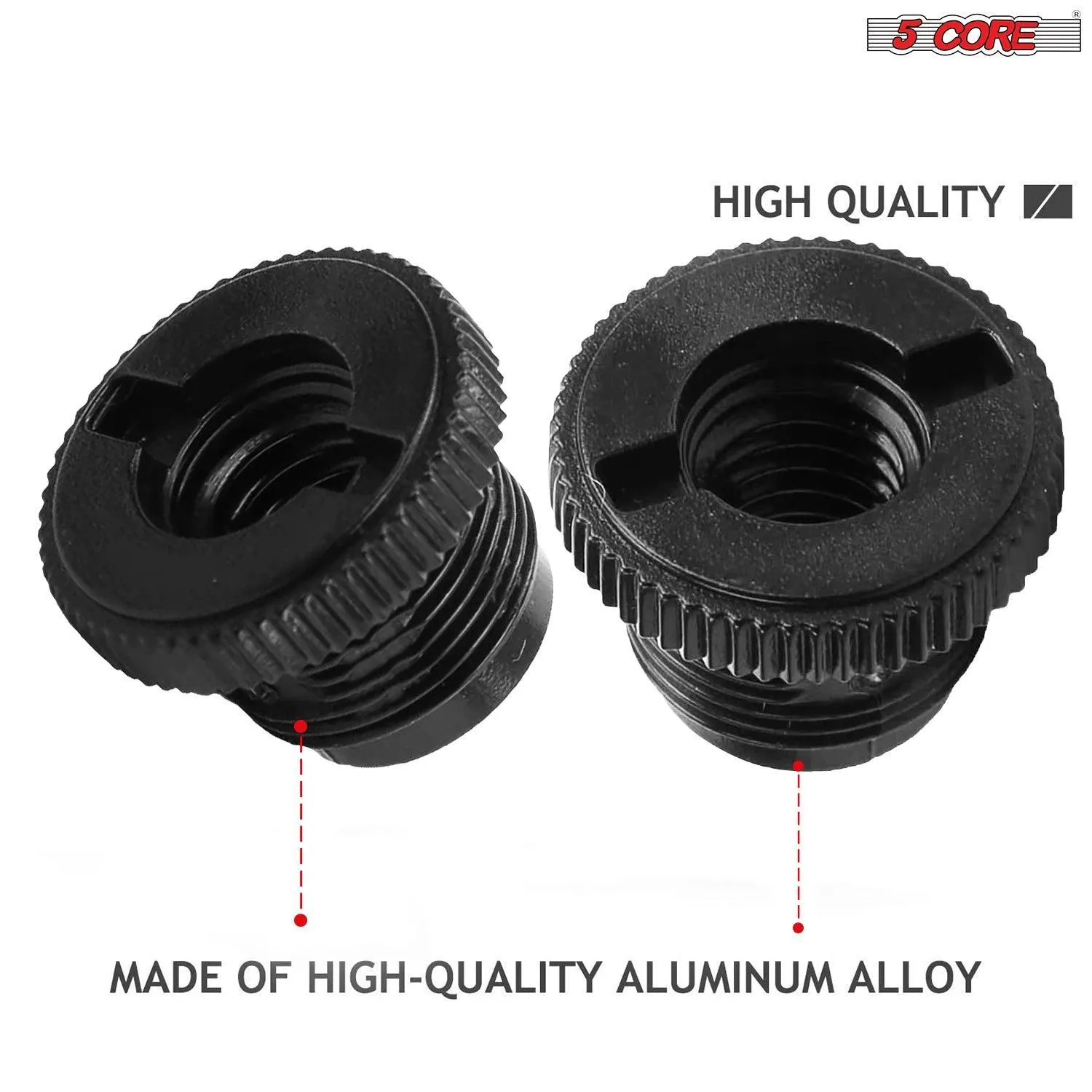 2 Pieces Mic Stand Adapter Plastic 5/8 Male to 3/8 Female Screw for