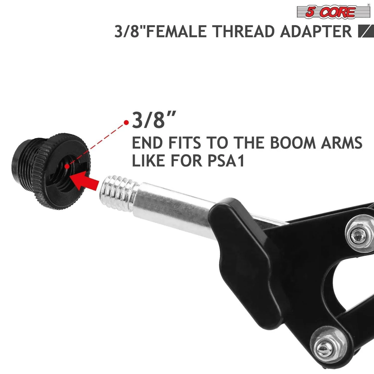 2 Pieces Mic Stand Adapter Plastic 5/8 Male to 3/8 Female Screw for