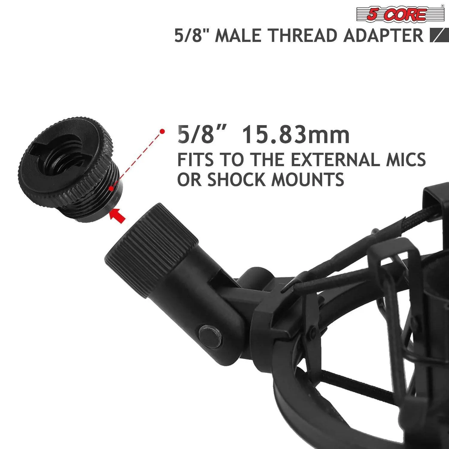 2 Pieces Mic Stand Adapter Plastic 5/8 Male to 3/8 Female Screw for
