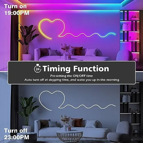 20Ft Neon Rope Lights,Flexible Led Rope Lights Control with App/Remote,Multiple Modes Rope Lights,IP65 Outdoor RGB Led Neon Lights Waterproof,Music Sync Gaming Led Neon Light Strip for Bedroom Decor
