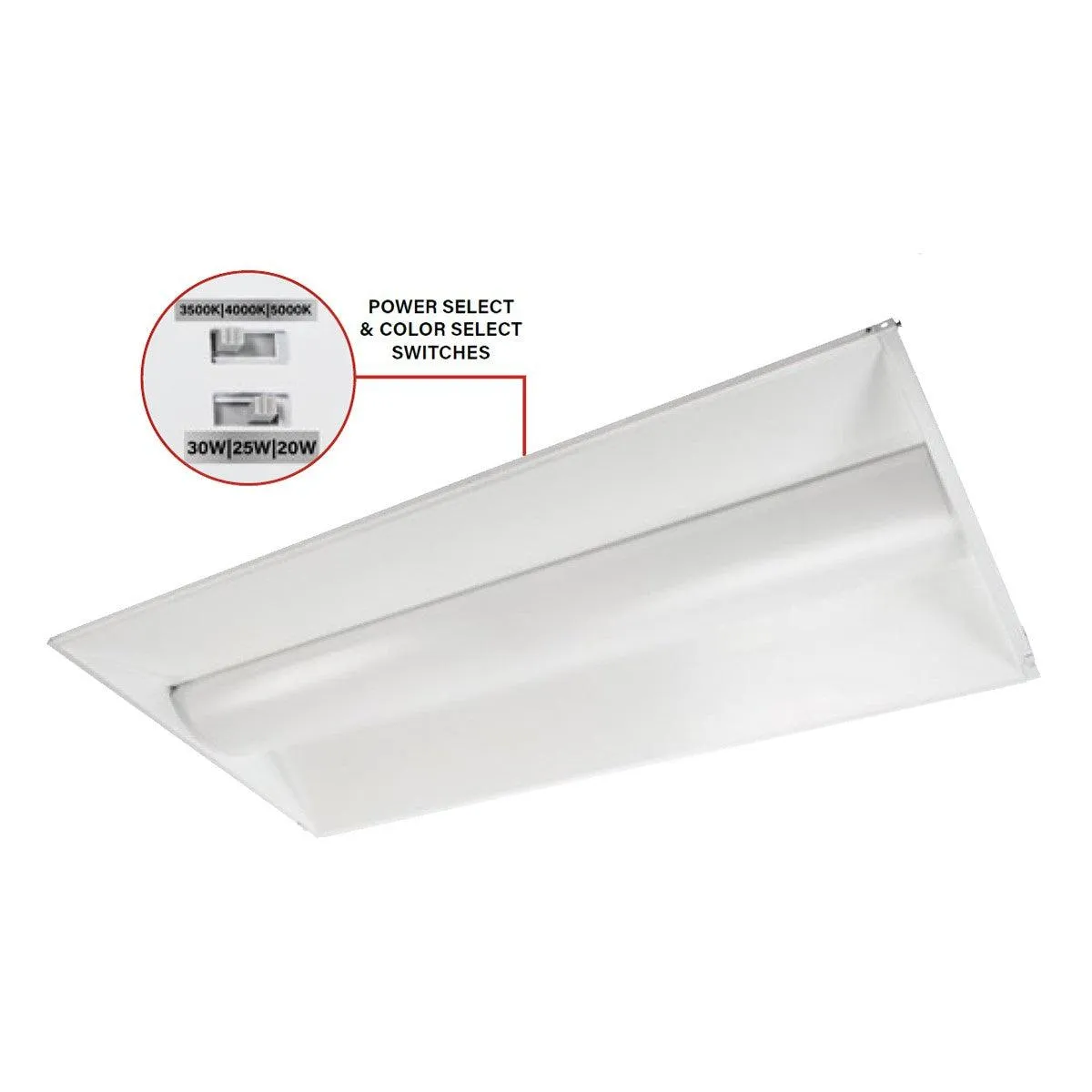 2x2 LED Troffer Retrofit, 35 Watts, 4500 Lumens, 35K/40K/50K, 120-277V, Center Basket