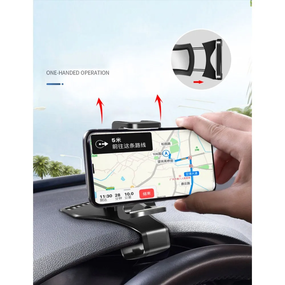 3 in 1 Car GPS Smartphone Holder: Dashboard / Visor Clamp   AC Grid Clip for BLU Studio Mega - Black