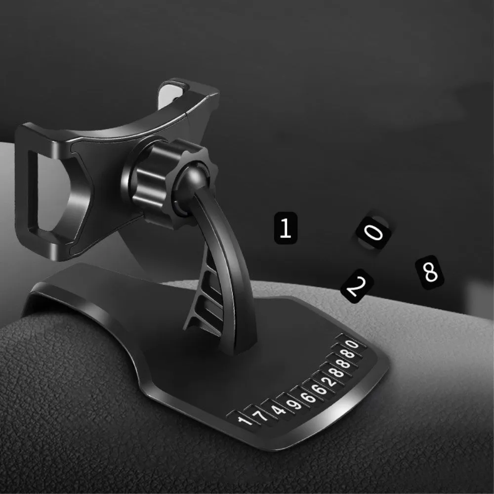 3 in 1 Car GPS Smartphone Holder: Dashboard / Visor Clamp   AC Grid Clip for BLU Studio Mega - Black