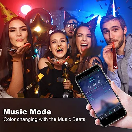 39.42ft LED Strip Lights, QZYL Lights Strip Music Sync, App Control with Remote, 5050 RGB LED Light Strip Color Changing 24-Key Remote, Sensitive Built-in Mic, LED Lights Rope Lights for Home TV Party