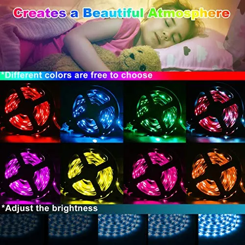 39.42ft LED Strip Lights, QZYL Lights Strip Music Sync, App Control with Remote, 5050 RGB LED Light Strip Color Changing 24-Key Remote, Sensitive Built-in Mic, LED Lights Rope Lights for Home TV Party