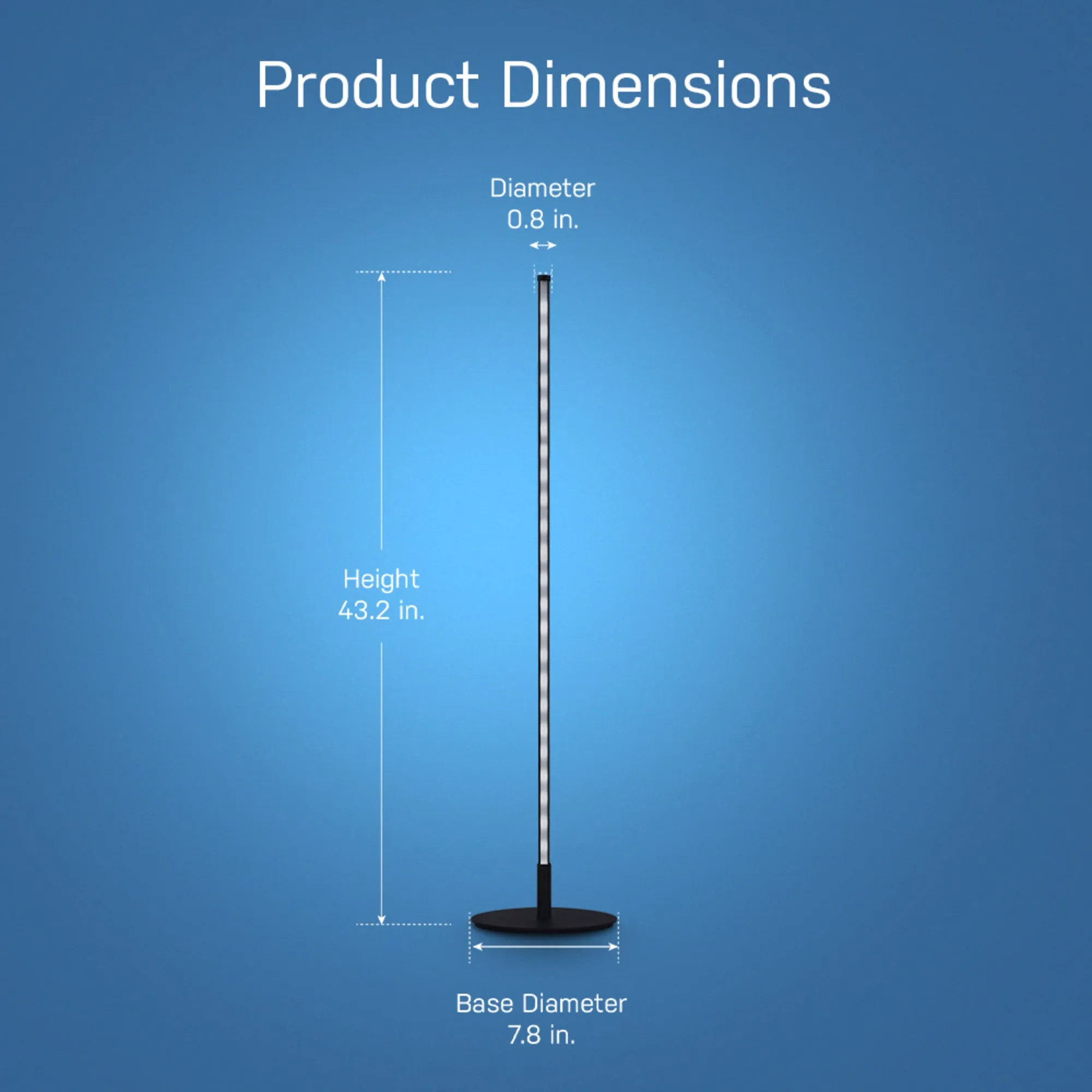 42 in. RGB Smart Wi-Fi LED Floor Lamp with Music Sync Alexa Google
