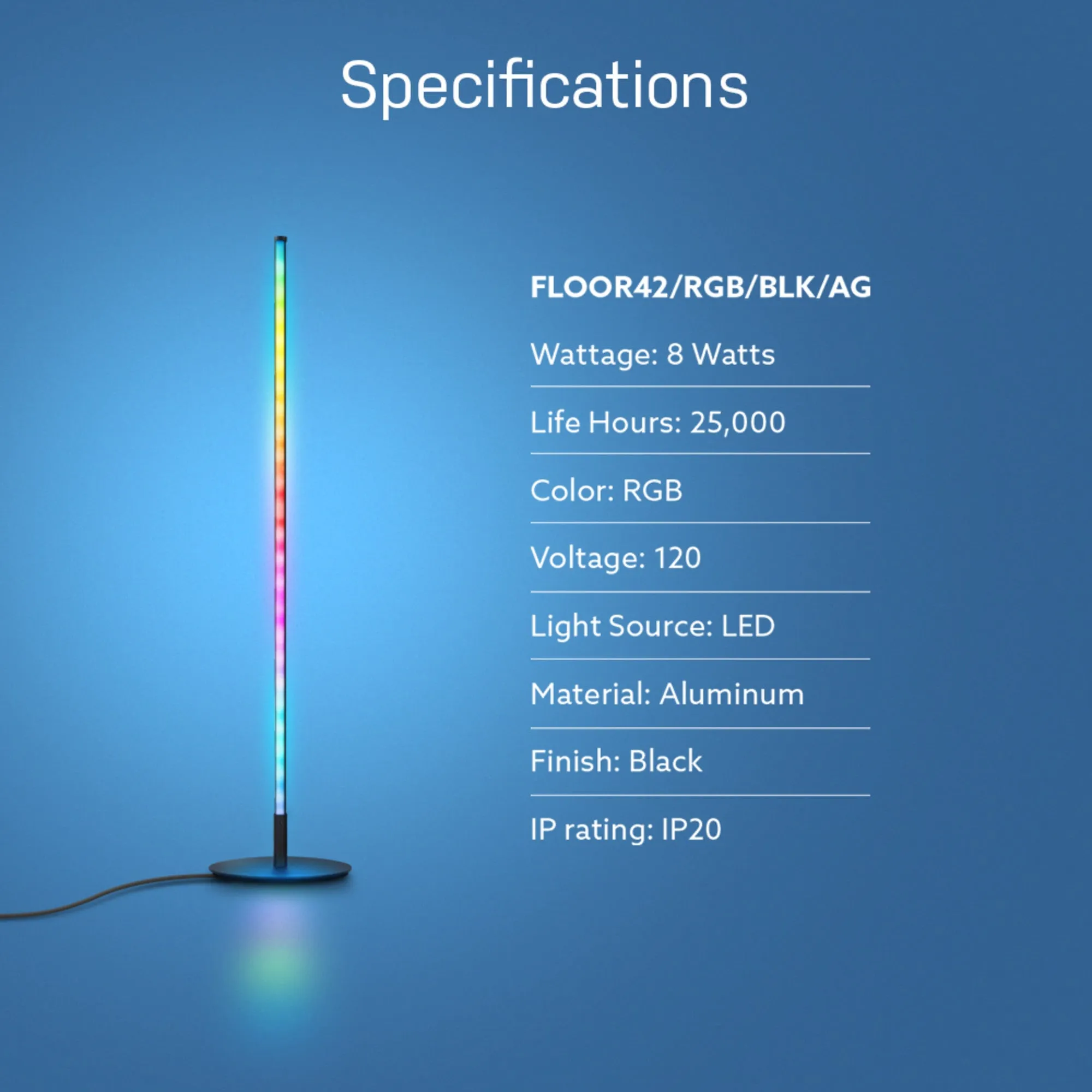 42 in. Smart Wi-Fi Multi-Color LED Floor Lamp with Music Sync Alexa Google (4-Pack)