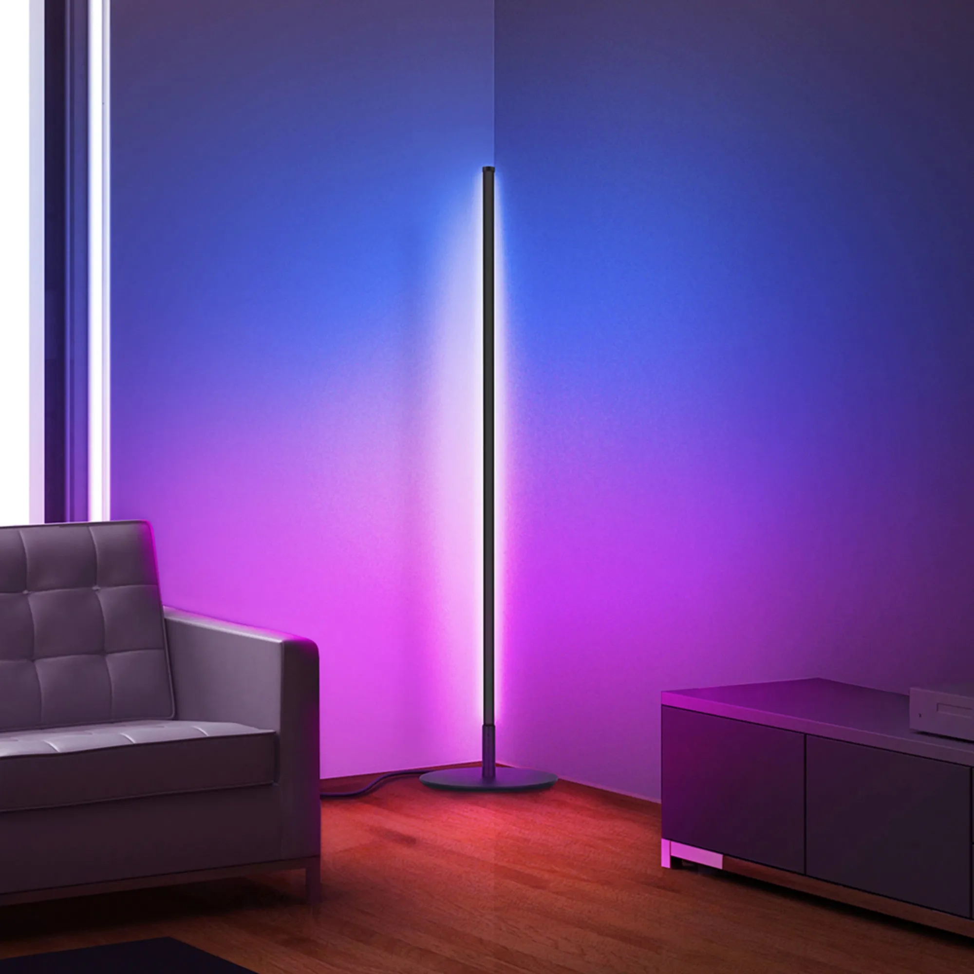 42 in. Smart Wi-Fi Multi-Color LED Floor Lamp with Music Sync Alexa Google (4-Pack)
