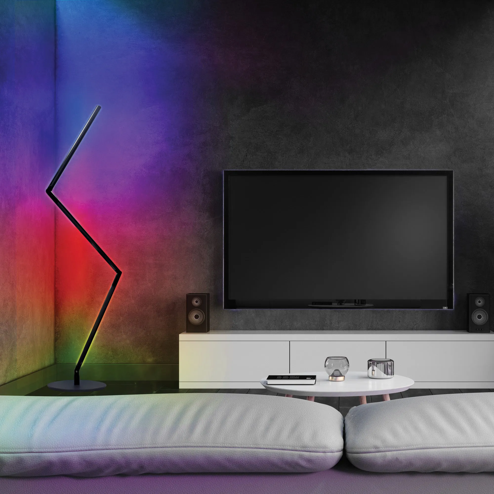 52 in. Smart Multi-Color Folding Floor Lamp with Chasing and Music Sync
