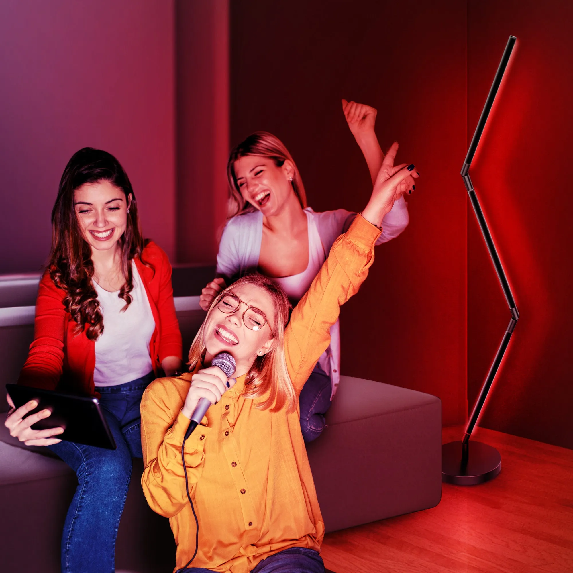 52 in. Smart Multi-Color Folding Floor Lamp with Chasing and Music Sync