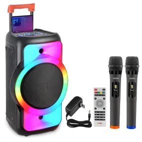 5Core Bluetooth Party Speaker 12 inch PA RGB Partybox Karaoke Machine   2 Wireless Mic