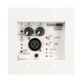 AtlasIED WTSD-MIX31K 3x1 Mic/Line, AUX, Bluetooth, Wall Plate Analog Mixer