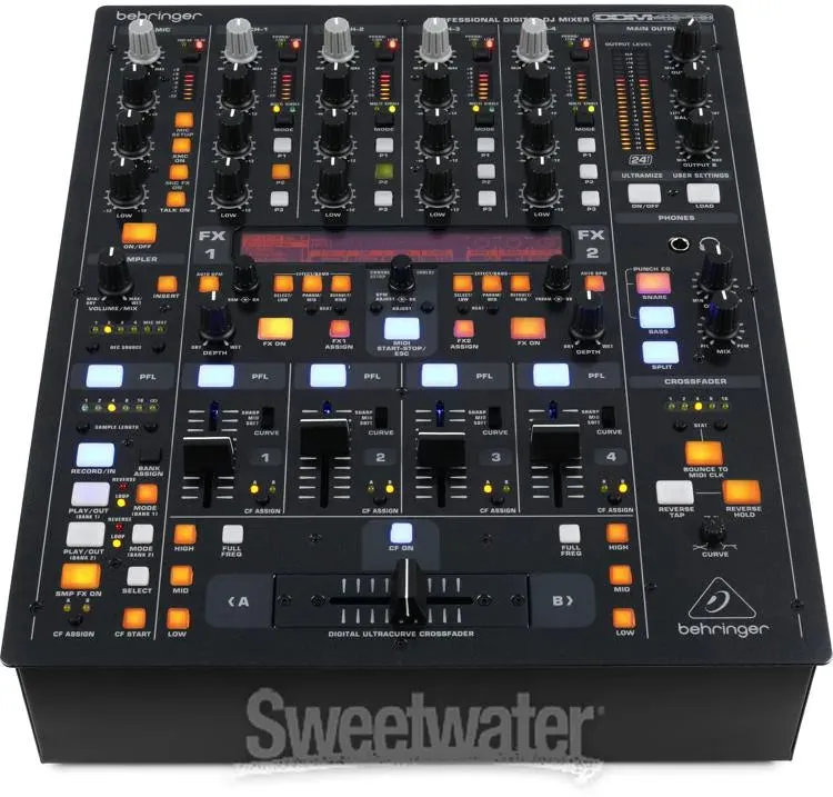 Behringer DIGITAL PRO MIXER DDM4000 Ultimate 5-Channel Digital DJ Mixer with Sampler, 4 FX Sections, Dual BPM Counters and MIDI