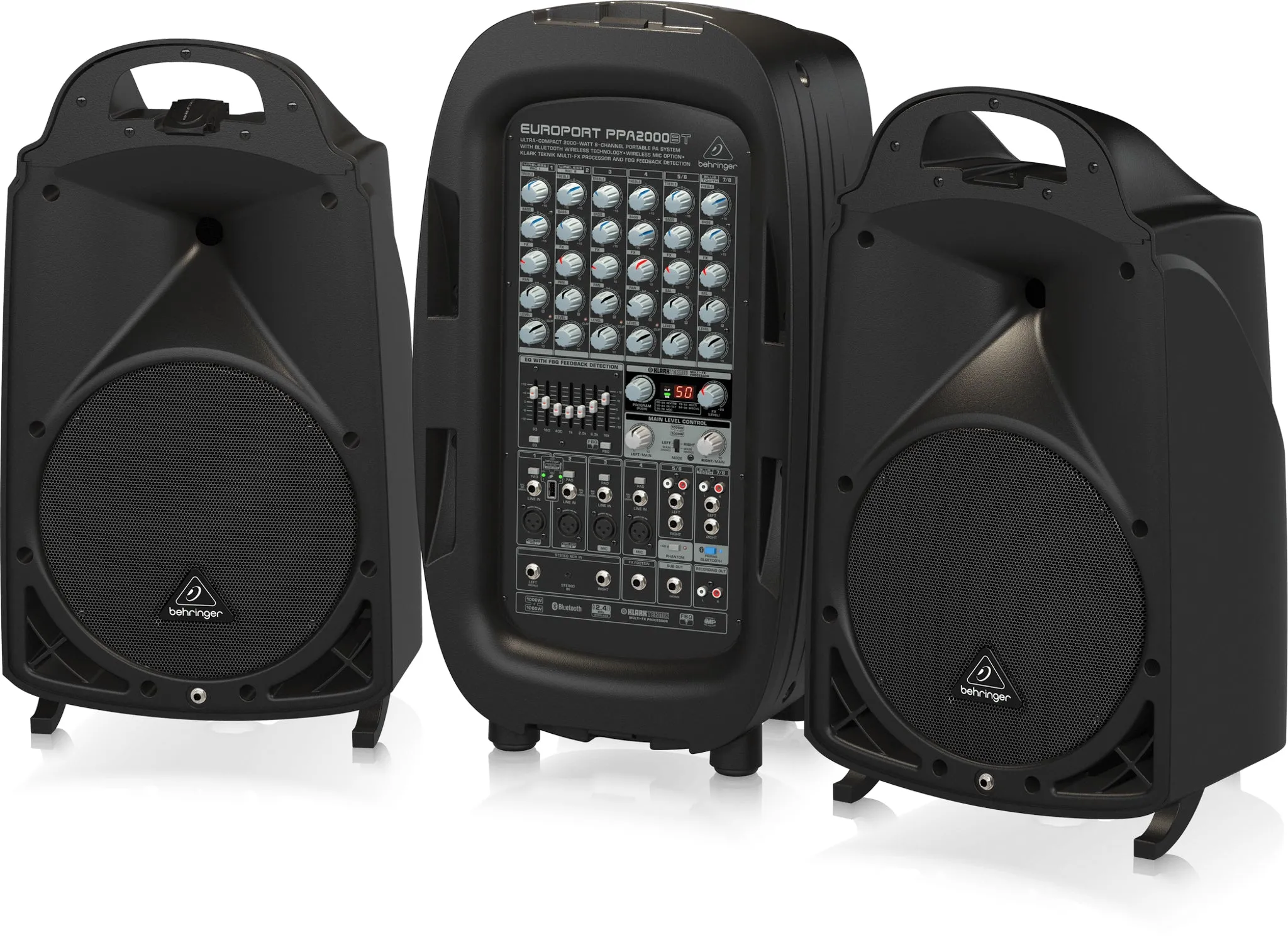 Behringer PPA2000BT 8-Channel 2000Watt Portable PA System