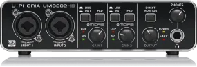 Behringer U-Phoria UMC-202HD USB 2.0 Audio Interface (UMC202HD / UMC 202HD)