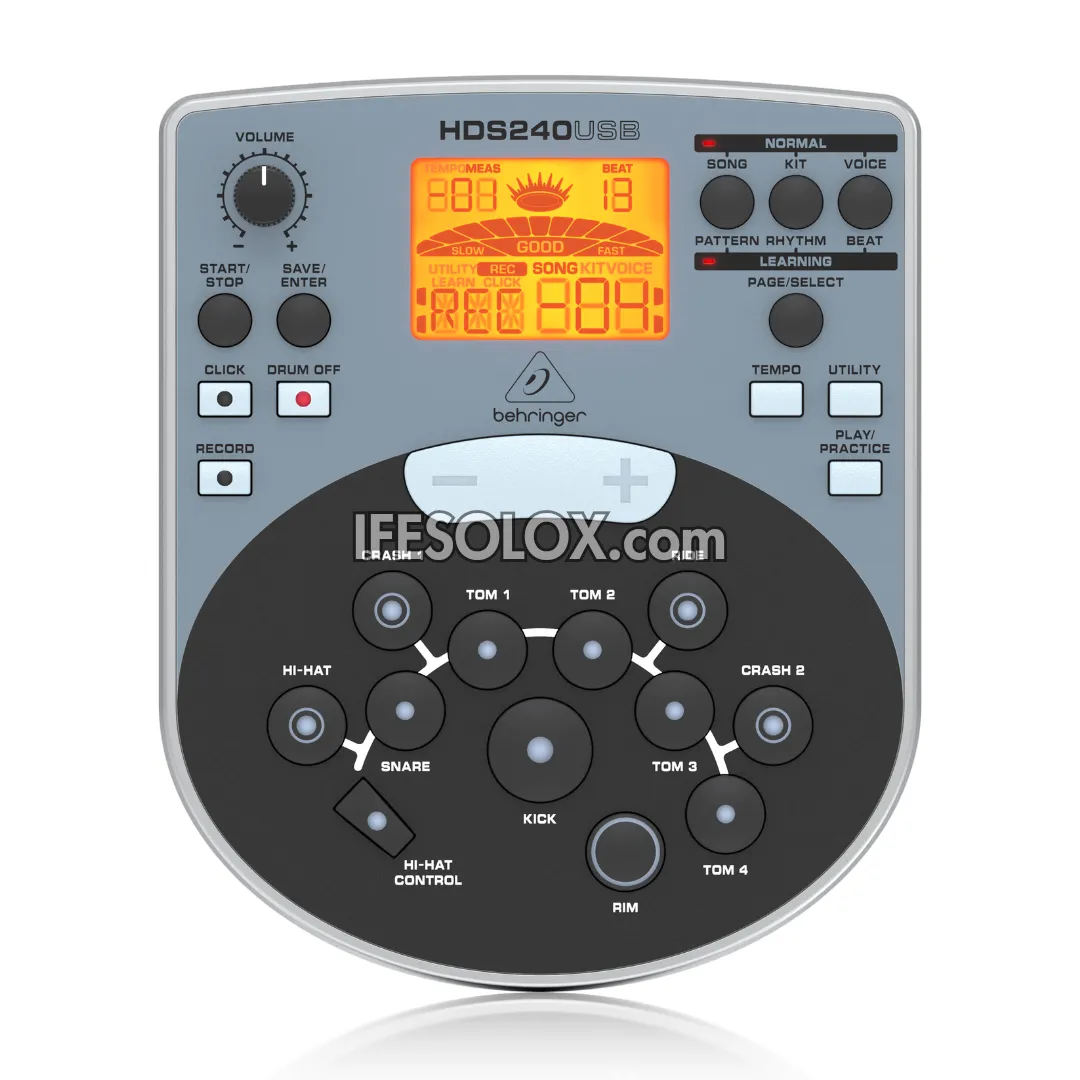 Behringer XD80USB 8-Piece Electronic Drum Set with 175 Sounds, 15 Drum Sets, LCD Display, USB/MIDI Interface - Brand New