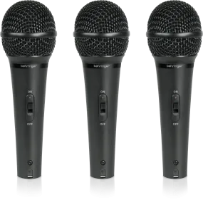 Behringer XM1800S 3 Dynamic Cardioid Vocal Microphones Set Of 3