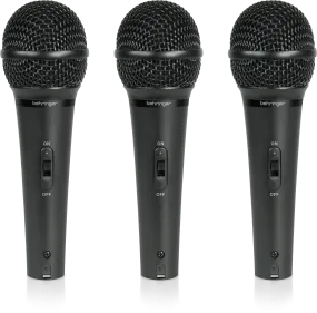 Behringer XM1800S (3-Pack) Dynamic Microphones with Carrying Case (XM 1800S / XM-1800S)