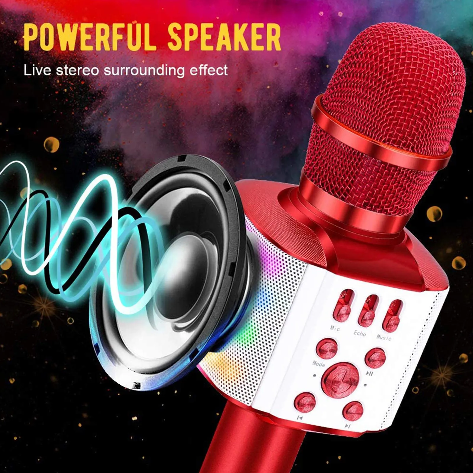 BONAOK Q37 & Q36 Karaoke Microphone, Portable Karaoke Machine for Kids and Adults Birthday Party Home Indoor Outdoor