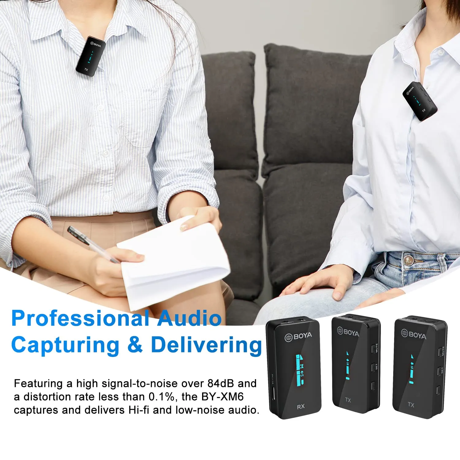 BOYA ULTRACOMPACT 2.4GHZ DUAL-CHANNEL WIRELESS MICROPHONE SYSTEM BY-XM6-S2