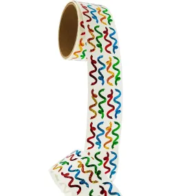 Bulk Roll Prismatic Stickers, Mini Multicolor Streamers (100 Repeats)