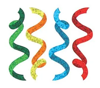 Bulk Roll Prismatic Stickers, Mini Multicolor Streamers (100 Repeats)