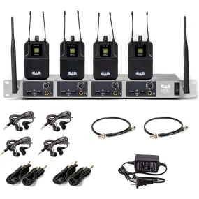 CAD Audio GXLIEM4 Quad-Mix In-Ear Wireless Monitoring System - Includes MEB1 Earbuds, Integral Rack Ears, and Antenna Relocation Kit