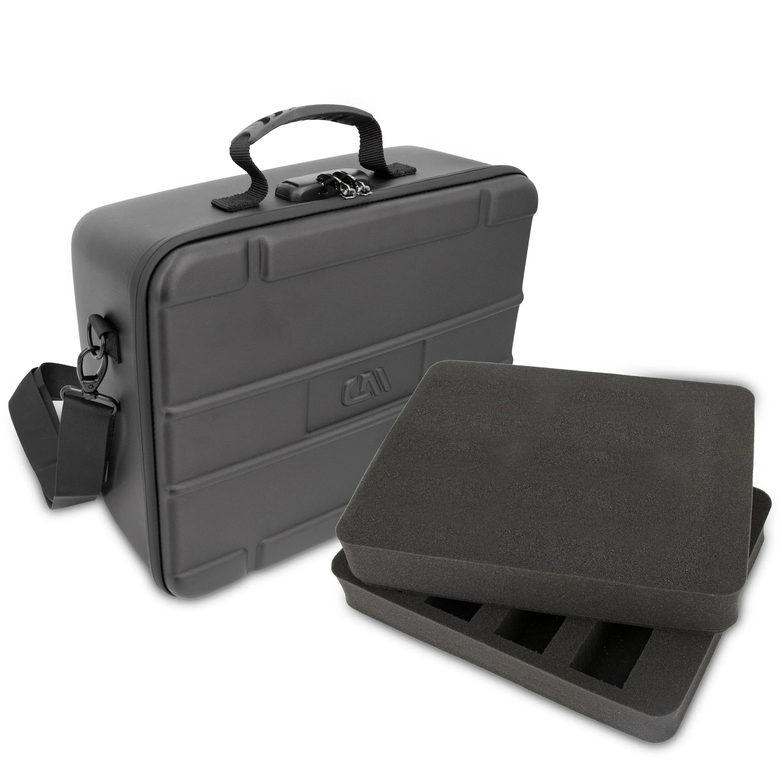 CASEMATIX Travel Case Compatible With Focusrite Scarlett Solo, Scarlett 2i2, ITrack Solo, Clarett  2Pre Audio Interfaces up to 13.5" x 10.5" x 2.2"