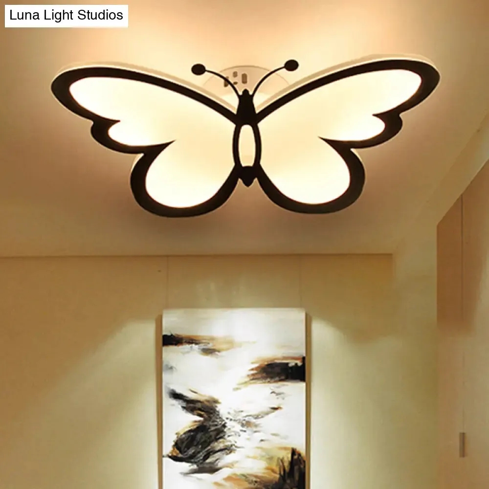 Chic Butterfly Flush Mount Light - Ideal for Girls' Bedroom