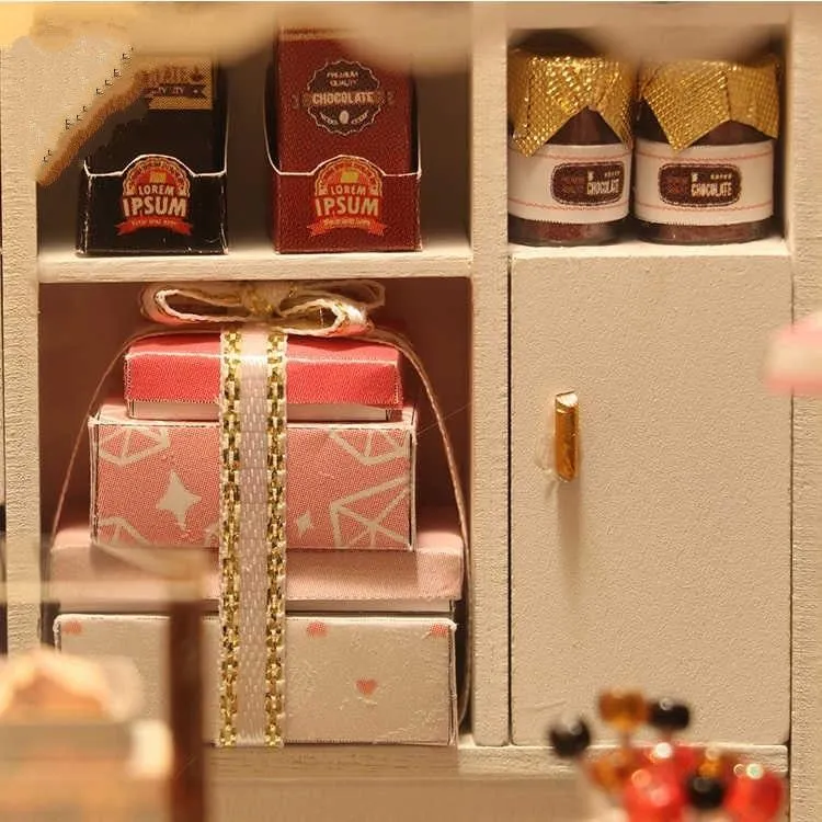 Chocolatier Shop Dollhouse Cafe DIY Dollhouse Miniature Dollhouse Kit Adult Craft Kit Birthday Christmas Gift