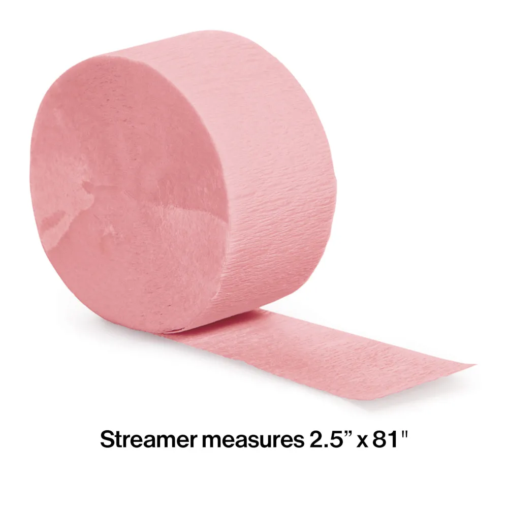 Classic Pink Crepe Paper Streamer 81ft  | 1ct