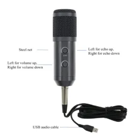 CONQUEROR -  Cardioid Condenser Microphone USB table stand Arm Holder Pop Filter Mic For Computer Karaoke PC - BM900