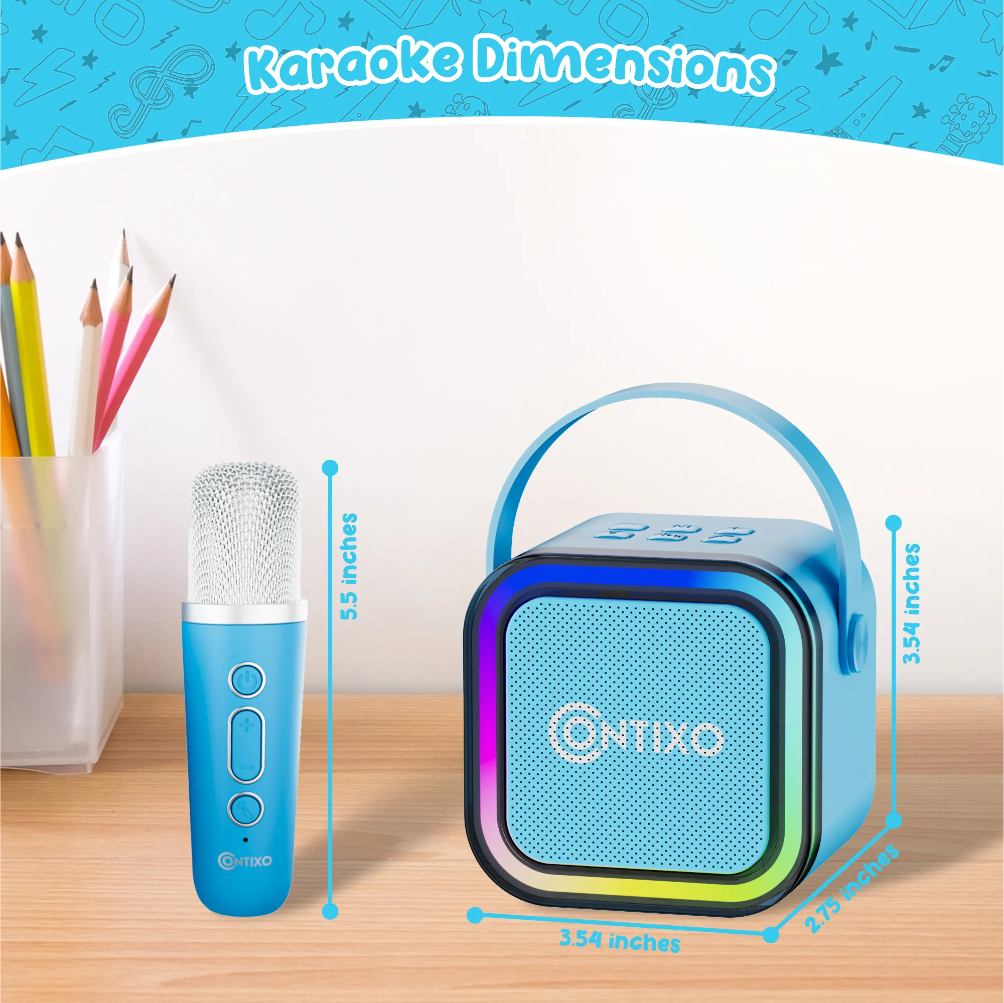 Contixo V8 7" Kids Tablet with Kids Bluetooth Karaoke and Two Microphones by Contixo