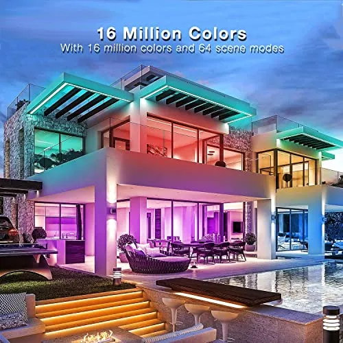 DAYBETTER 100FT Waterproof Led Strip Lights, Smart Light Strips with App Voice Control Remote, 5050 RGB Music Sync Color Changing Lights for Bedroom,(3 Rolls of 32.8ft)