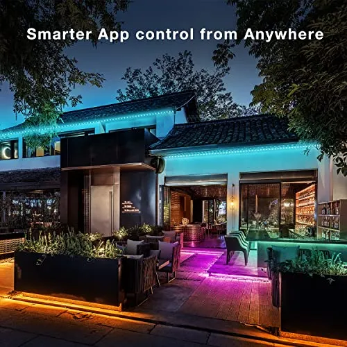 DAYBETTER Led Strip Lights Waterproof, Smart Light Strips with App Voice Control Remote, 5050 RGB Music Sync Color Changing Lights for Bedroom, 50FT(3 Rolls of 16.4ft)