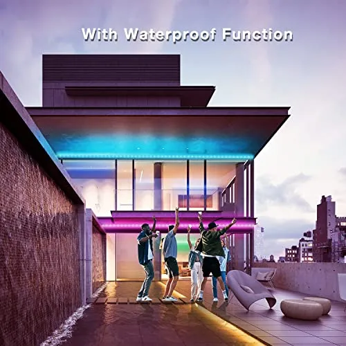 DAYBETTER Led Strip Lights Waterproof, Smart Light Strips with App Voice Control Remote, 5050 RGB Music Sync Color Changing Lights for Bedroom, 50FT(3 Rolls of 16.4ft)