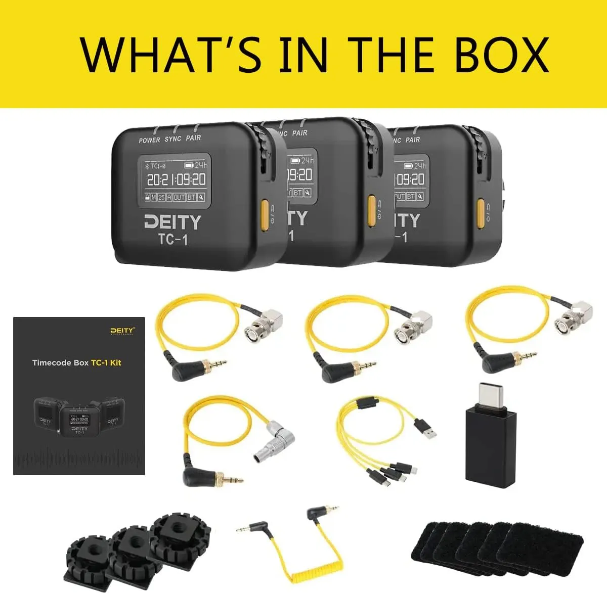 Deity TC-1 Wireless Timecode Generator Box 3-Pack Kit (Bluetooth, 2.4 GHz)