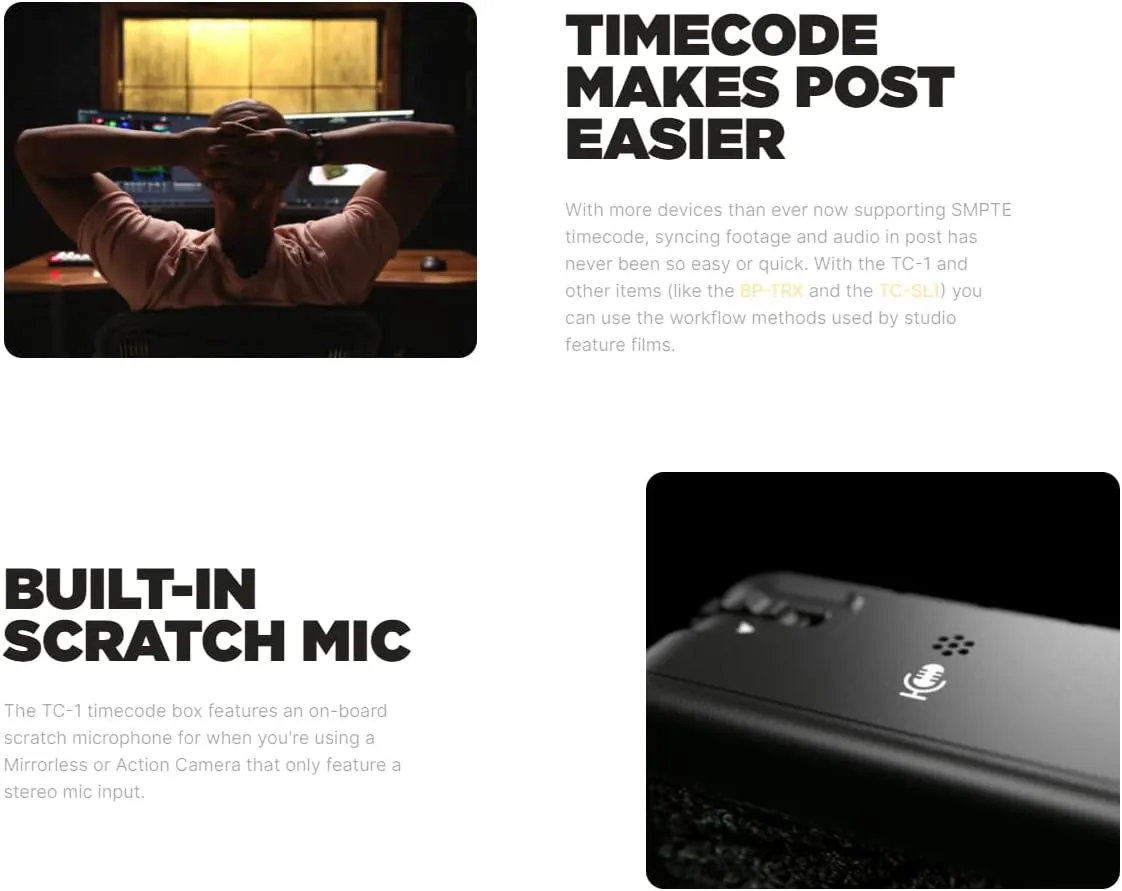 Deity TC-1 Wireless Timecode Generator Box 3-Pack Kit (Bluetooth, 2.4 GHz)