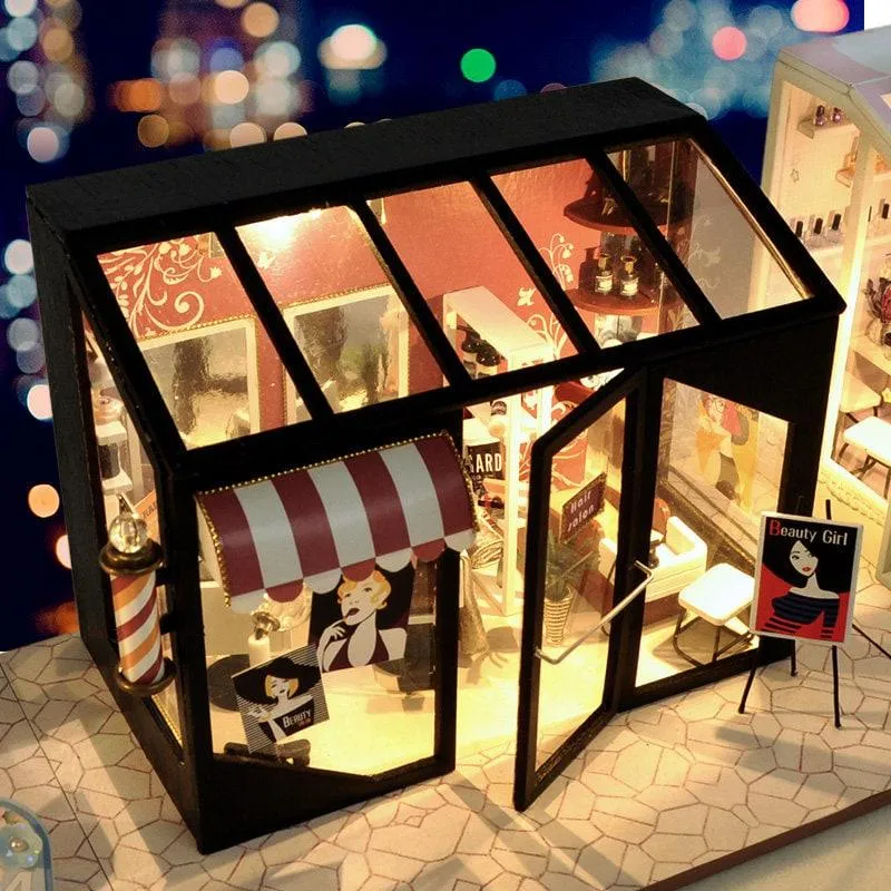 DIY Dollhouse Kit Shop Dollhouse Miniature - Cake Shop - Nail Salon - Fashion Shop - Beauty Studio - Ice Cream - Dessert Shop Miniature Kit