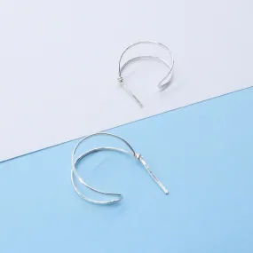 Double Hoop Post Earring Sm in Silver