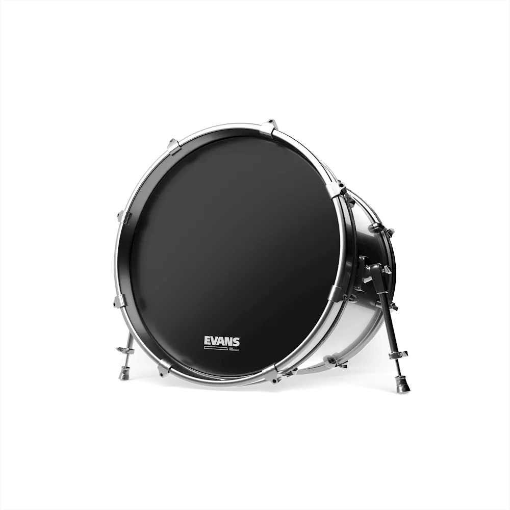 Evans EQ3 Resonant Black Bass Drum Head, No Port 22''
