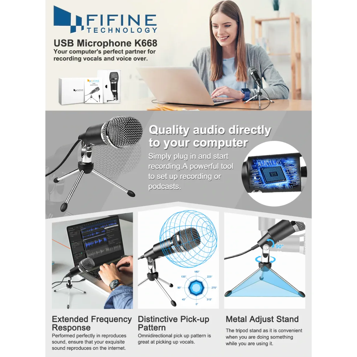 FIFINE K668 USB Microphone