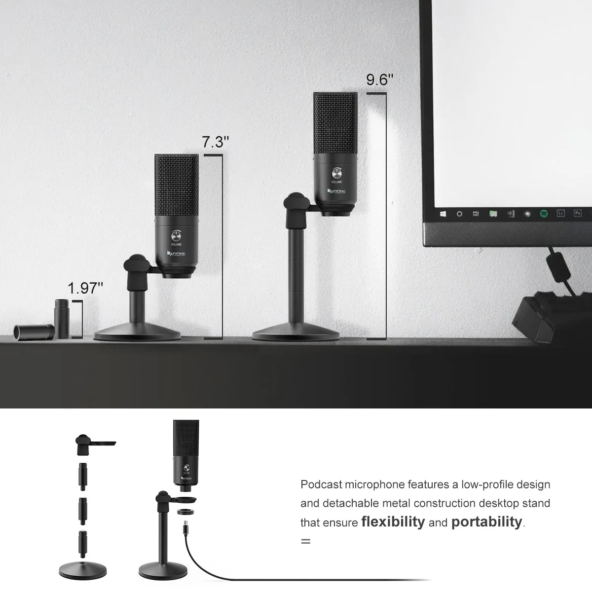 Fifine x DELE K670B USB Condenser Microphone, Black edition
