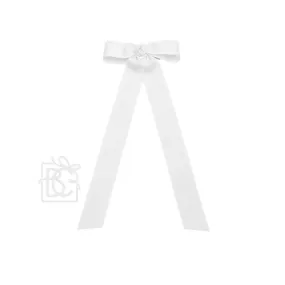 Flat Bow w/ 7" Streamers- White
