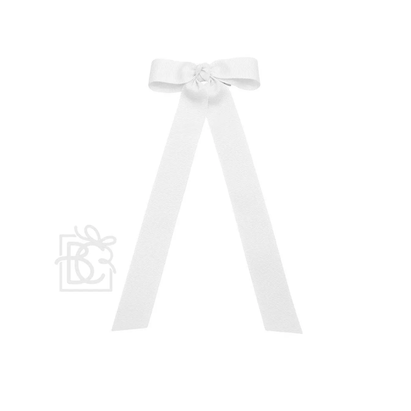 Flat Bow w/ 7" Streamers- White