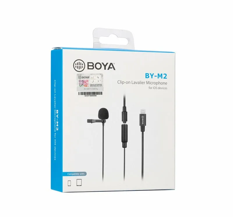 【For iOS Devices】 BOYA Clip-on Lavalier Microphone (BY-M2)