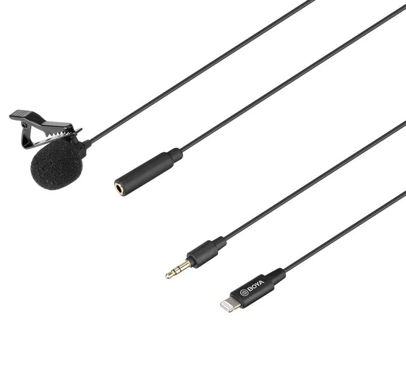 【For iOS Devices】 BOYA Clip-on Lavalier Microphone (BY-M2)