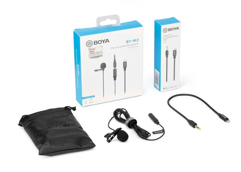 【For iOS Devices】 BOYA Clip-on Lavalier Microphone (BY-M2)