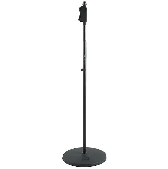 Gator GFW-MIC-1201 Round Base Mic Stand Deluxe One-Handed Clutch, 12" Base